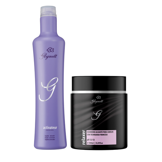 Kit Glynett Guanidina Ativador 500ml + Relaxer Creme 1kg