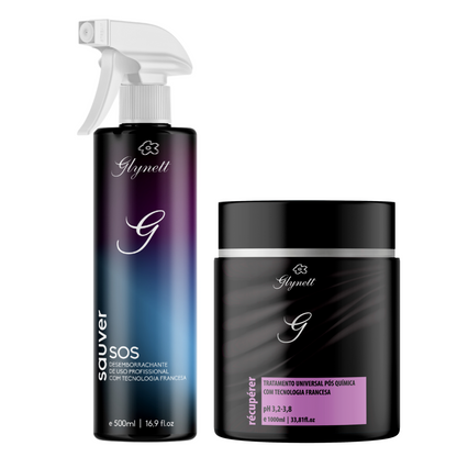 Kit Glynett Desemborrachante Sauver Sos 500Ml + Récupérer Pós Química 1Kg